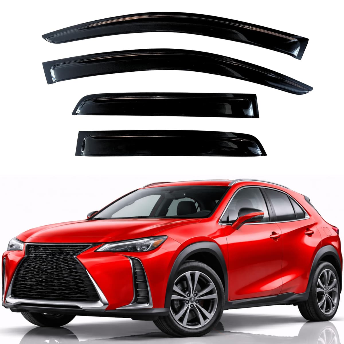 KPY Rain Guards Fit for 2006-2013 Lexus IS250 IS350, Out-Channel Window Visors Vent Wind Deflectors 4PC, Car Accessories for 06-13 Lexus is Series — view 338