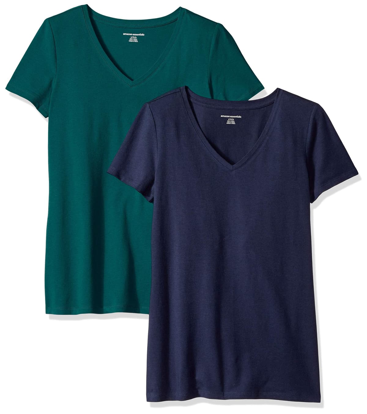 Amazon Essentials Camiseta de Manga Corta y Corte Estándar (Opciones de Cuello Redondo y Cuello en V) Mujer, Paquetes Múltiples — view 40
