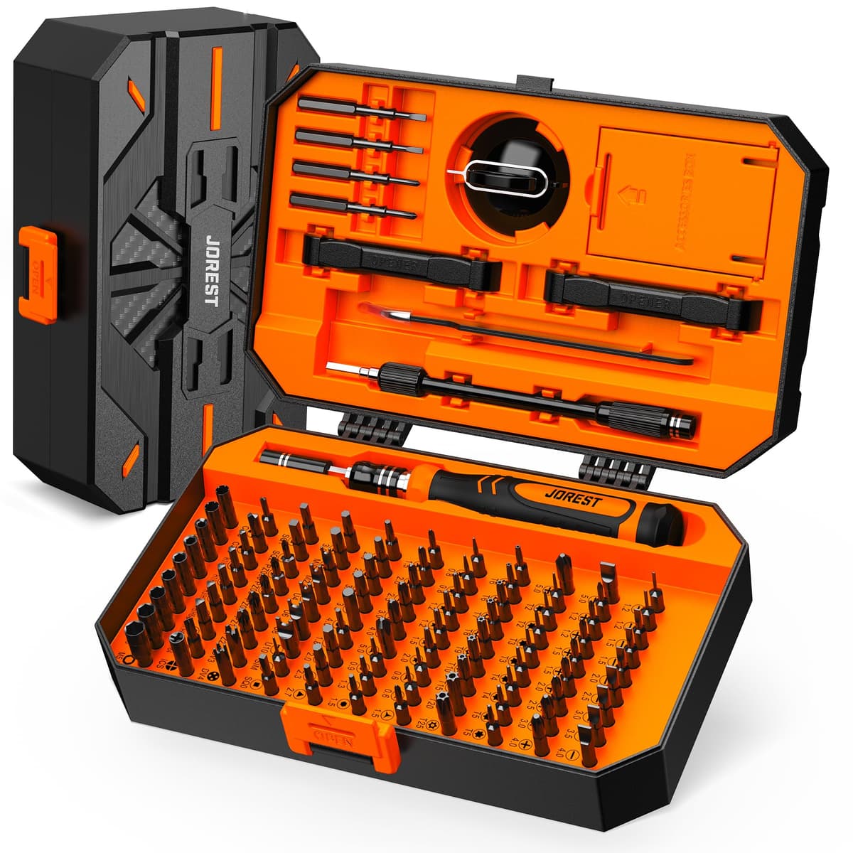 JOREST 152 en 1 set de Destornilladores de Precisión Magnéticos Profesionales, Kit de Reparación Portátil con Torx Triwing Bits para Macbook, PC,Switch, PS5, Gafas, Relojes, Laptop, Xbox — view 8