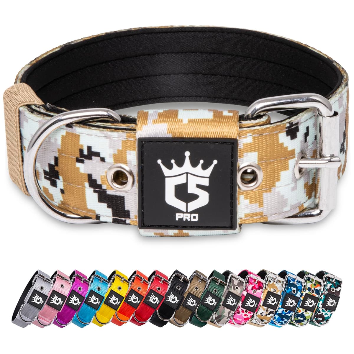 TSPRO Collar Táctico para Perros Ajustable, Collares con Broche de Metal Robusto, de 3,8 cm de Ancho, Duradero y Cómodo para Perros Medianos y Grandes (Negro M) — view 8