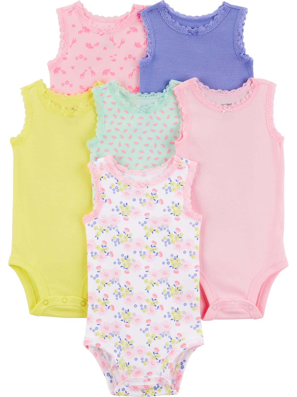 Simple Joys by Carter's 6-Pack Short-Sleeve Bodysuit Body Bebé-Niñas (Pack de 6) — view 21