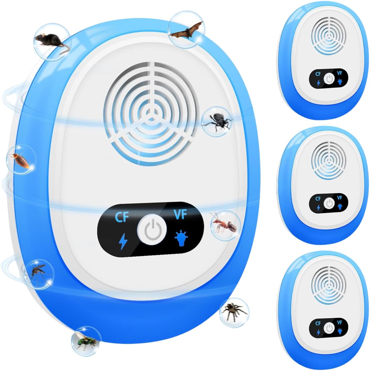 Repelente Ultrasónico de Plagas, 4-Pack, Plug & Play, Silencioso, Ahuyentador Eléctrico para Ratas, Cucarachas, Mosquitos, Alternativa Ecológica, Enchufe Tipo C CEE 7/16 EU — view 2