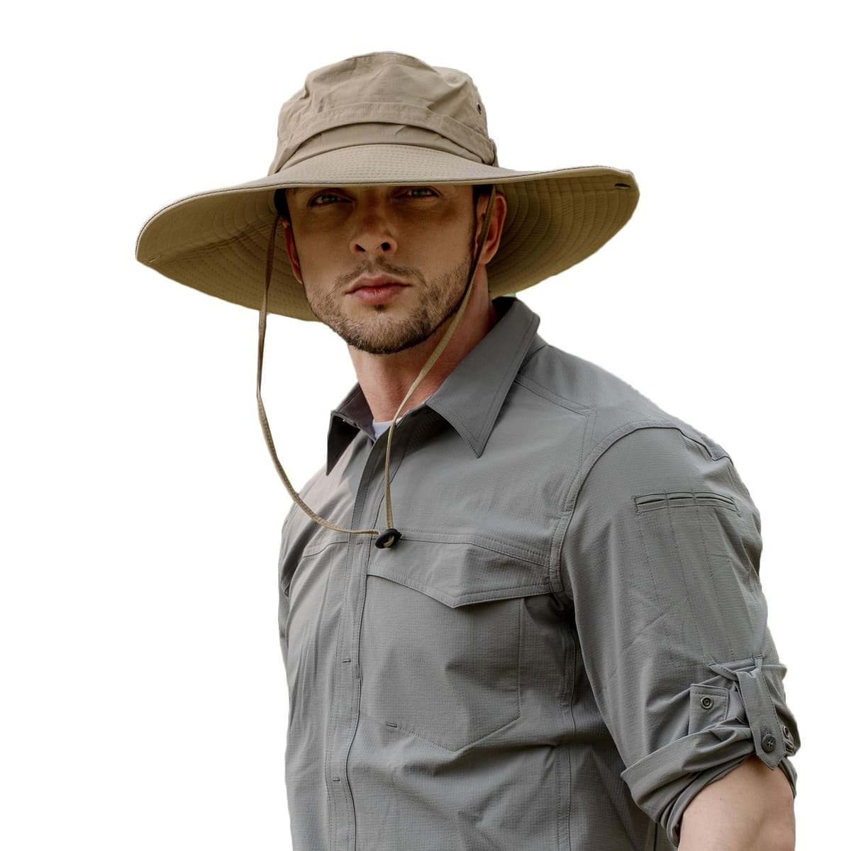 ZLYC Sombrero Tipo Militar de ala Ancha para Hombre, Impermeable, protección Solar al Aire Libre, Gorra de Pescador — view 13