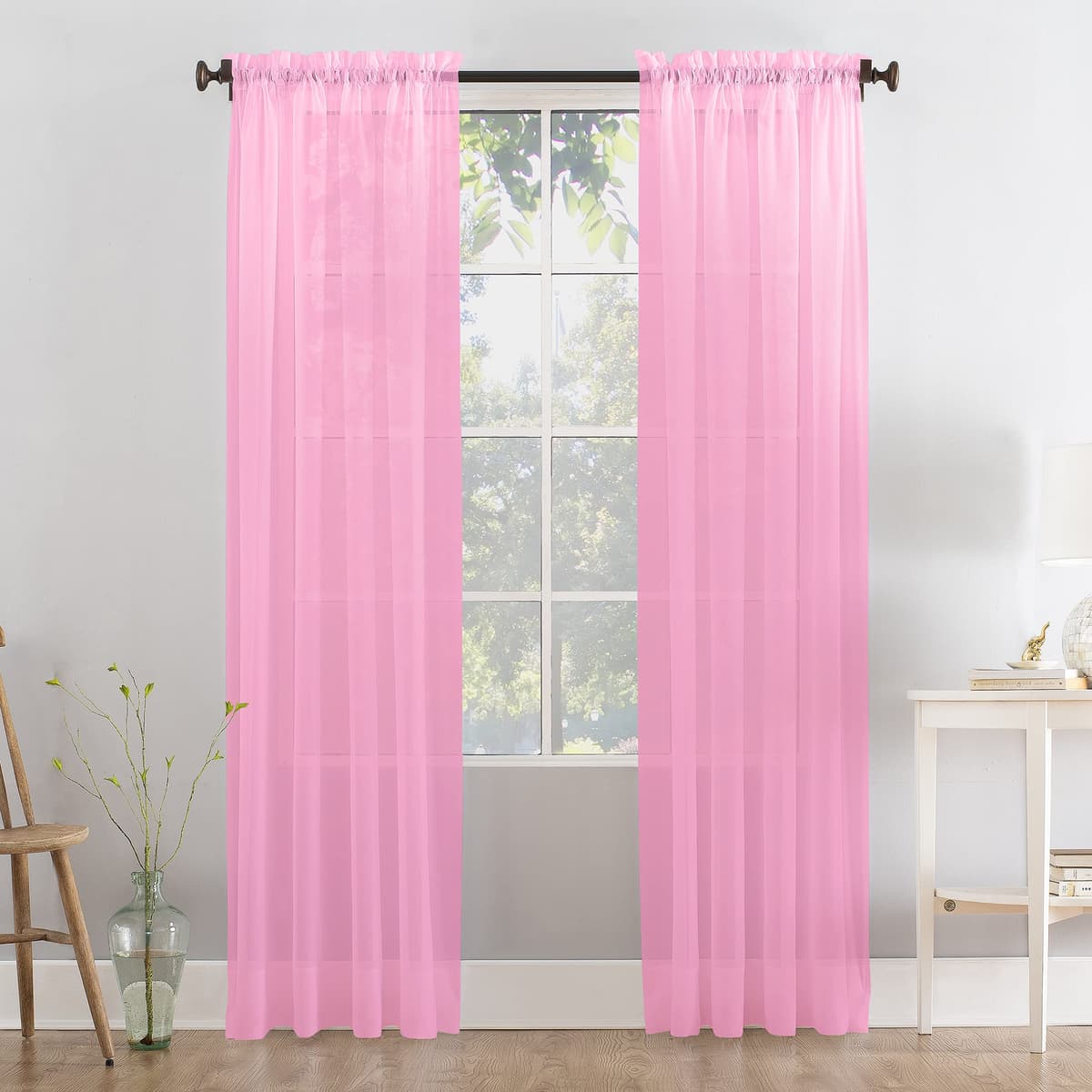Megachest a pair of slot top voile curtains (Pure White, 56" wideX81 drop 2 Panels) — view 37