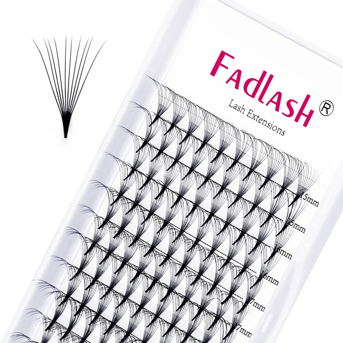 Russian Volume Lashes 16D 0.07 C Curl Mix Tray - Premade Fan Lashes (8-14mm) — view 43