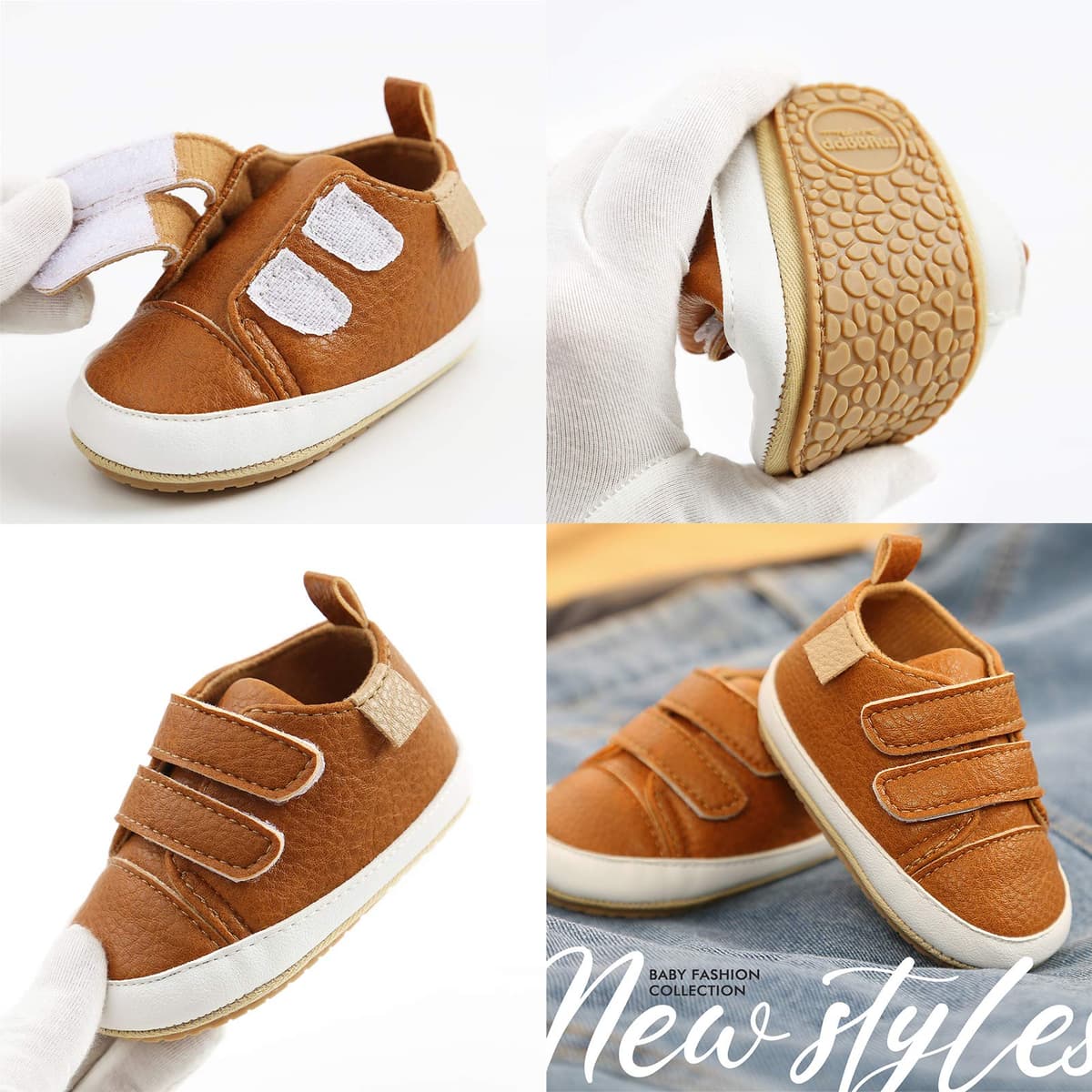 RVROVIC Baby Boys Girls Sneakers Anti-Slip Oxford Loafer Flats Infant Toddler PU Leather Soft Sole Baby Shoes — view 3