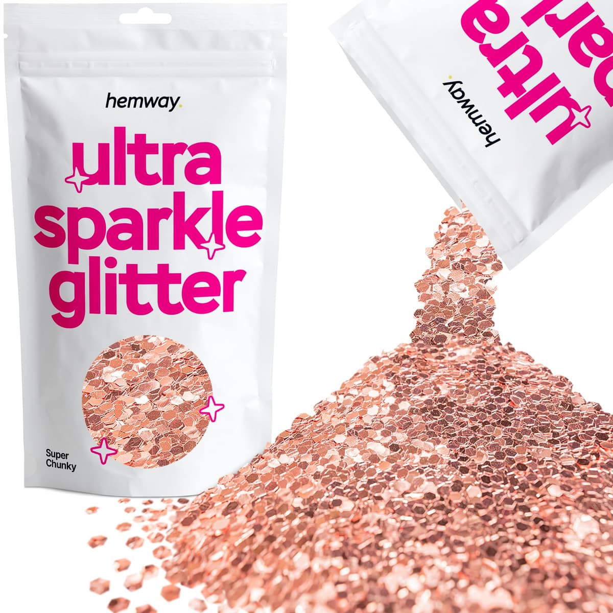 Hemway Ultra Sparkle Glitter Baby Pink Iridescent 100g Fine | Glitter for Arts & Craft, Makeup, Nail Art, Crafting, Card Making, Sparkle Decoration — view 81