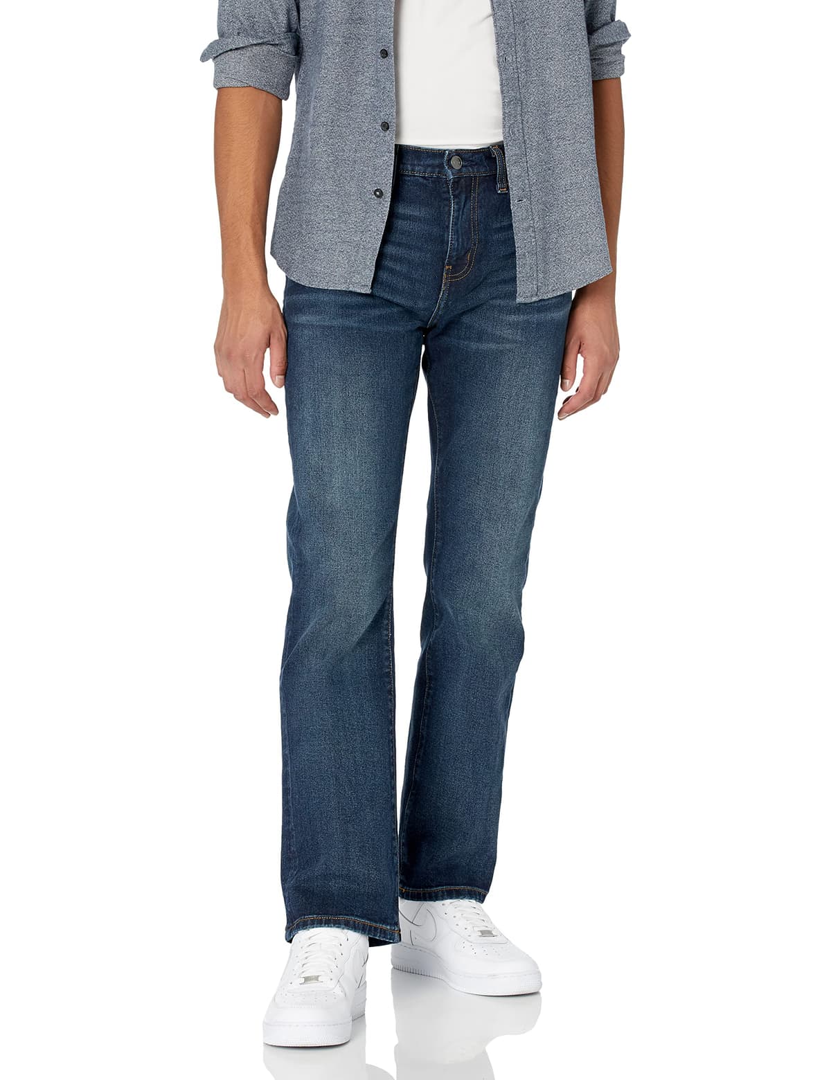 Amazon Essentials Men's Straight-Fit Bootcut Jeans - Discontinued Colours 33W / 30L Dark Wash