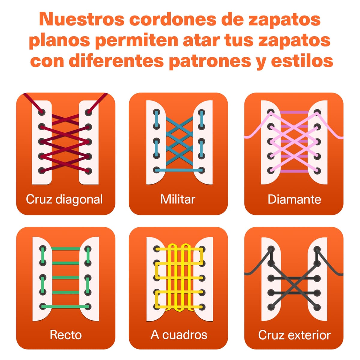 TBOC Cordones Planos para Calzado Zapatos Deportivas Zapatillas Botas Cordón Patines Fútbol Deportes [Ancho 8 mm] Compatibles con Converse Nike Adidas Panama Jack Vans — view 7