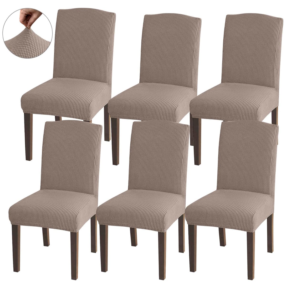 Granbest High Stretch Dining Chair Slipcovers, Universal Fit Jacquard Parson Dining Chair Covers, Removable Chair Protectors for Dining Room, Kitchen, Restaurant and Hotel (Set of 4, Grey) — view 10