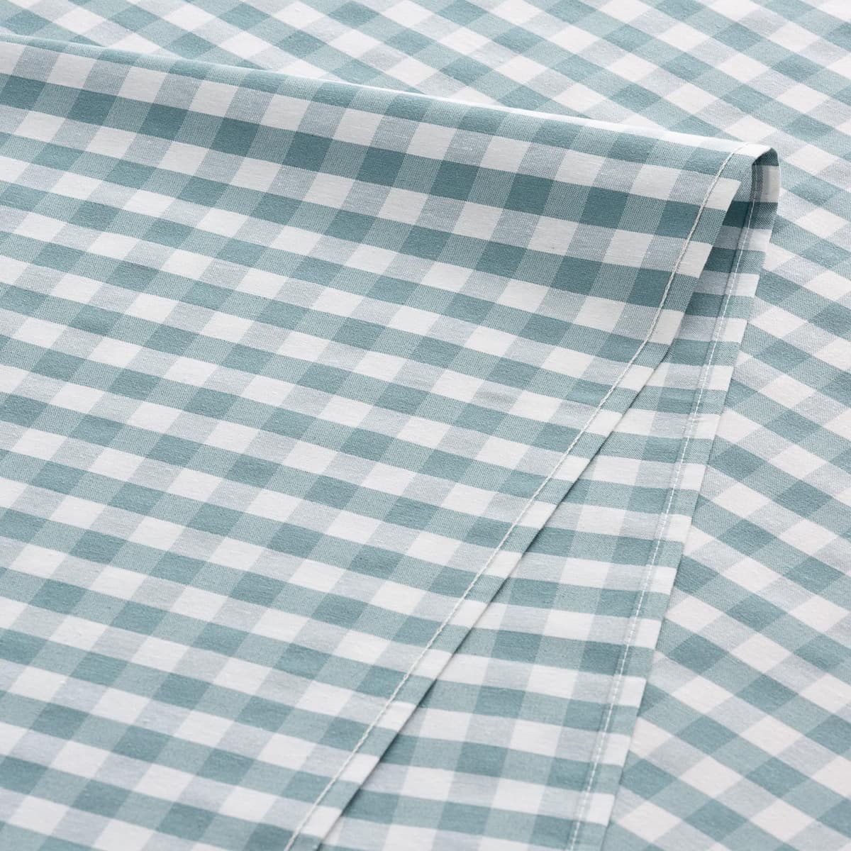 GAMUSI Mantel Antimanchas Tacto Tela Rectangular Cuadro Vichy, algodón Impermeable, 140x300 cm Color Agua — view 5