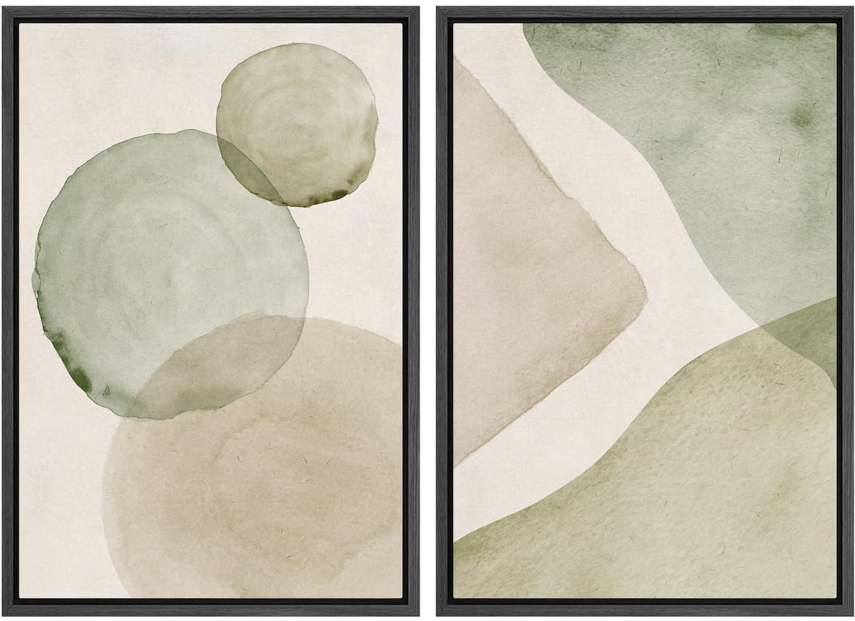 MUDECOR Framed Canvas Print Wall Art Monochromatic Gradient Abstract Minimalist Gray Illustrations Modern Art Decorative Bohemian Colorful Chic for Living Room, Bedroom, Office - 16"x24"x2 Black — view 115