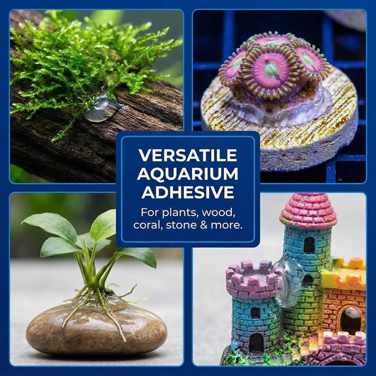 Accesorios para acuarios, 4 tubos de pegamento específico para acuarios, de fraguado rápido, limpio y seguro para peces y camarones. — view 4