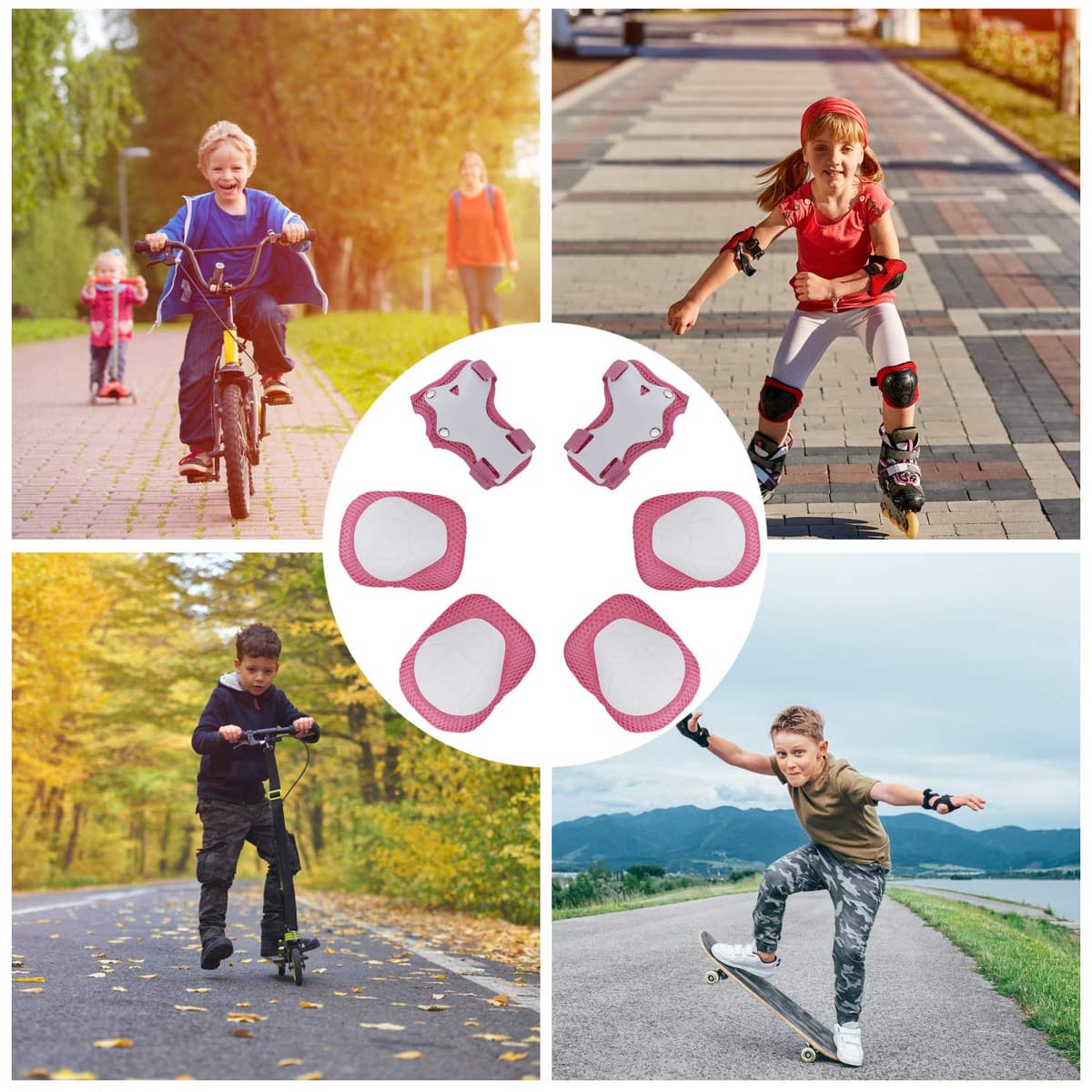 JIM'S STORE Protecciones Patinaje Infantil Consta de Rodilleras Coderas Muñequeras,es Adecuado para Bicicleta Patinaje Ciclismo Monopatín y Deportes Extremos — view 4