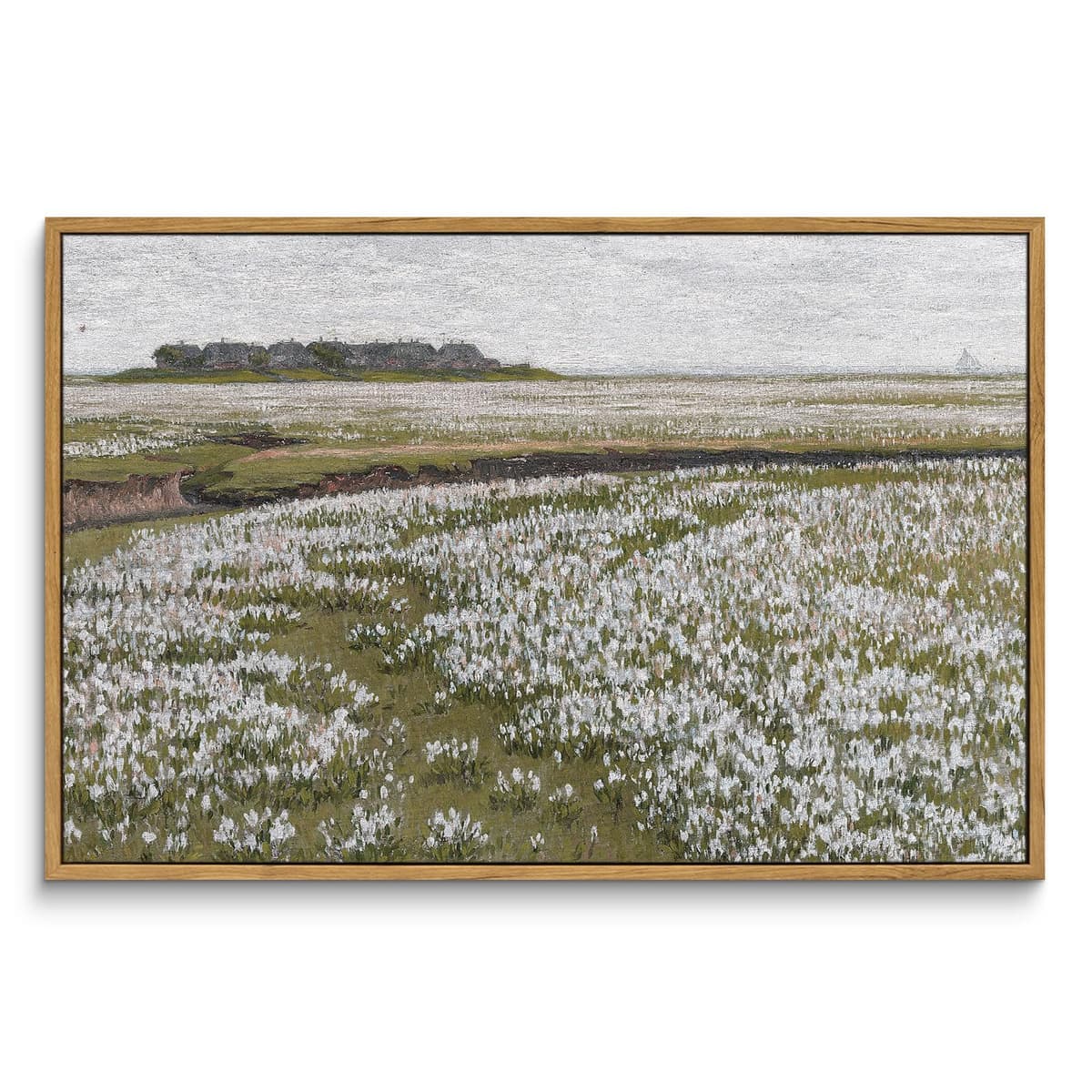 InSimSea Framed Canvas Wall Art, Meadow with Flowers Painting, Landscape for Living Room, Bedroom, Home, Bathroom Decor, 8x10 — view 102