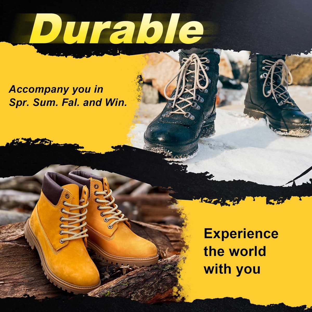 VSUDO Cordones Botas de Montaña Redondos, ø4 mm Cordones Zapatillas/Zapatos de Trabajo, Aguetas Botas para Zapatos de Militares/Seguridad/Treking para Mujer o Hombre — view 5