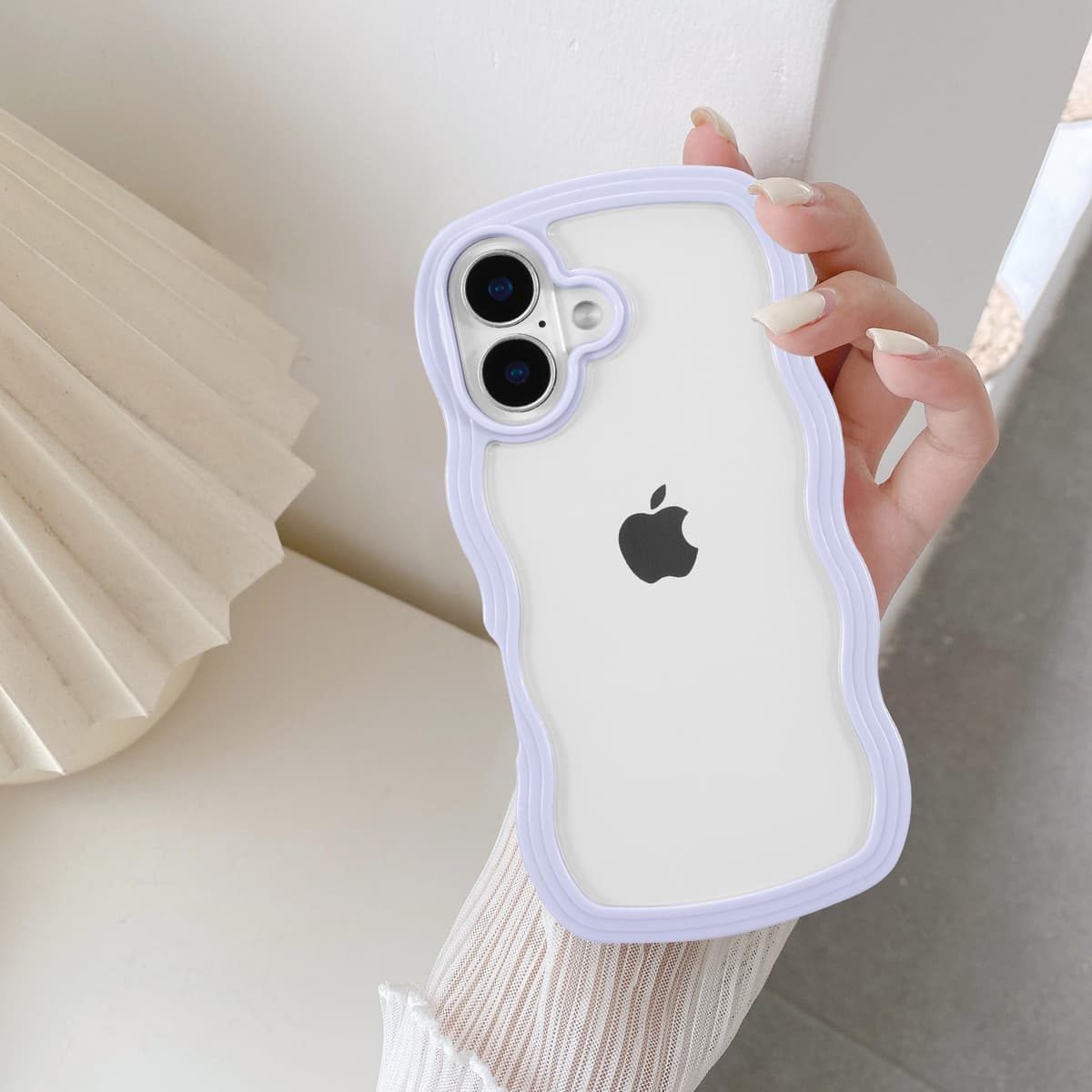 QLTYPRI Compatible with iPhone 11 Case, Cute Curly Wave Frame Clear Case for Girls Women, Transparent Soft Silicone TPU Bumper Shockproof Protective Phone Cover for iPhone 11 - Purple — view 80