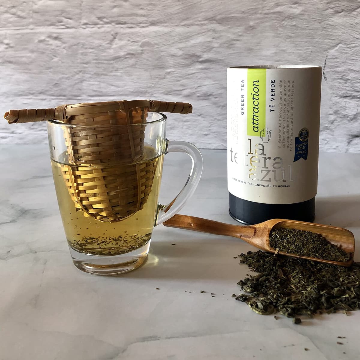LA TETERA AZUL Té Verde Premium Gunpowder Con Hierbabuena. Té Verde Árabe Moruno Marroquí. Bote A Granel De 170 Gramos Para 68 Infusiones. — view 5