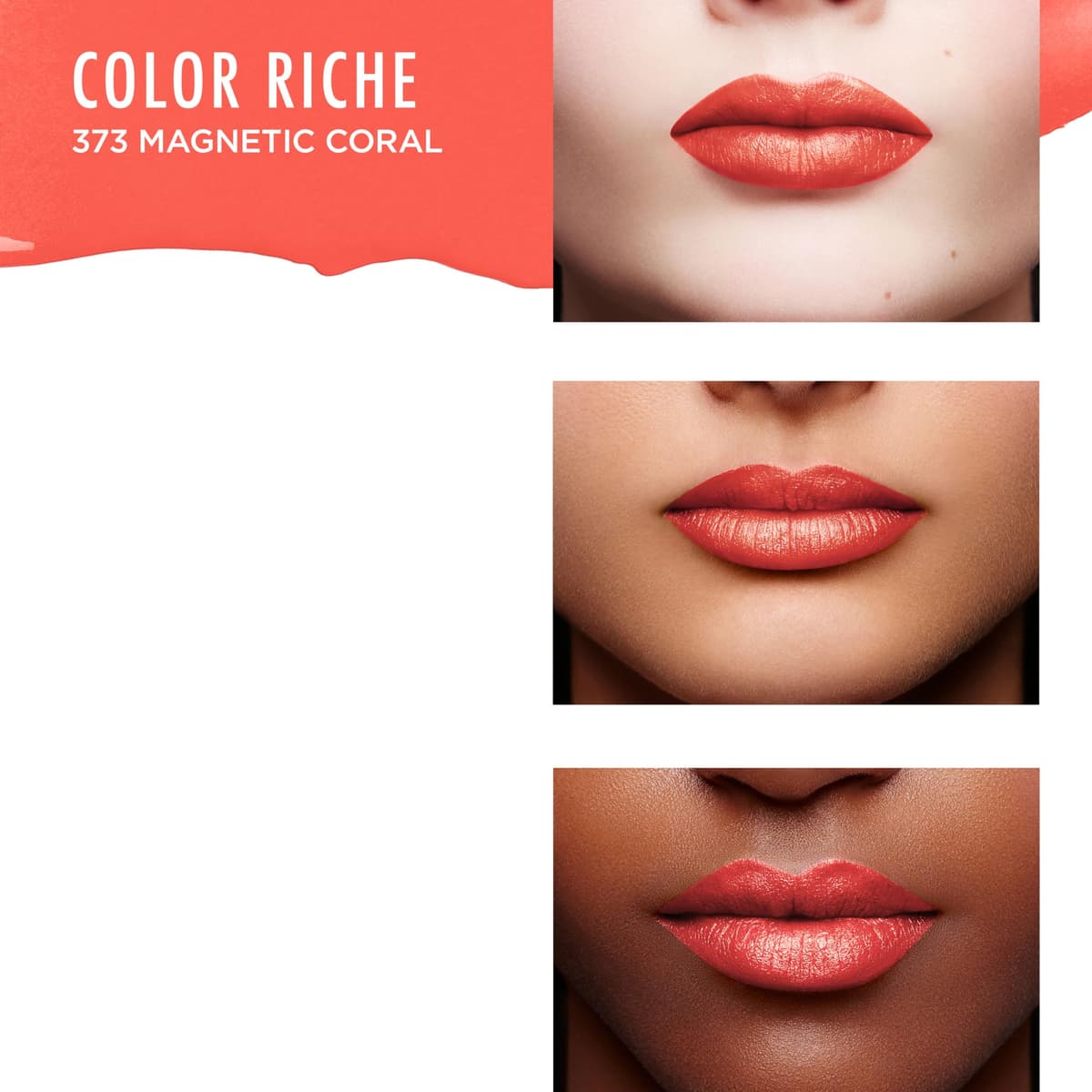 L'Oréal Paris Color Riche Satin Smooth Lipstick, Moisturising Pure Pigment Lip Colour, With Omega 3 & Vitamin E, Ultra Creamy Formula, Shade: 373 Magnetic Coral — view 5