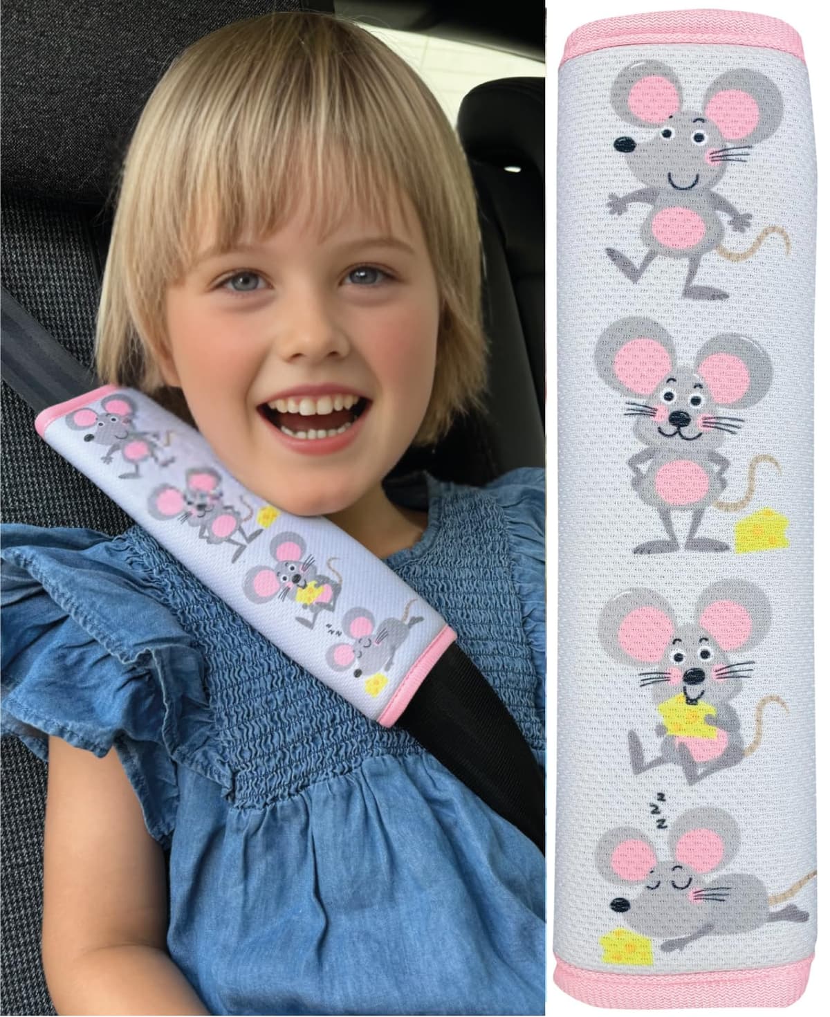 HECKBO 1x Kids Car Seat Belt Pads Seat Belt Protectors - Cars - Seat Belt Pads for Kids and Babies- Ideal for any Seat Belt Car Booster Seat Kids Bicycle — view 7