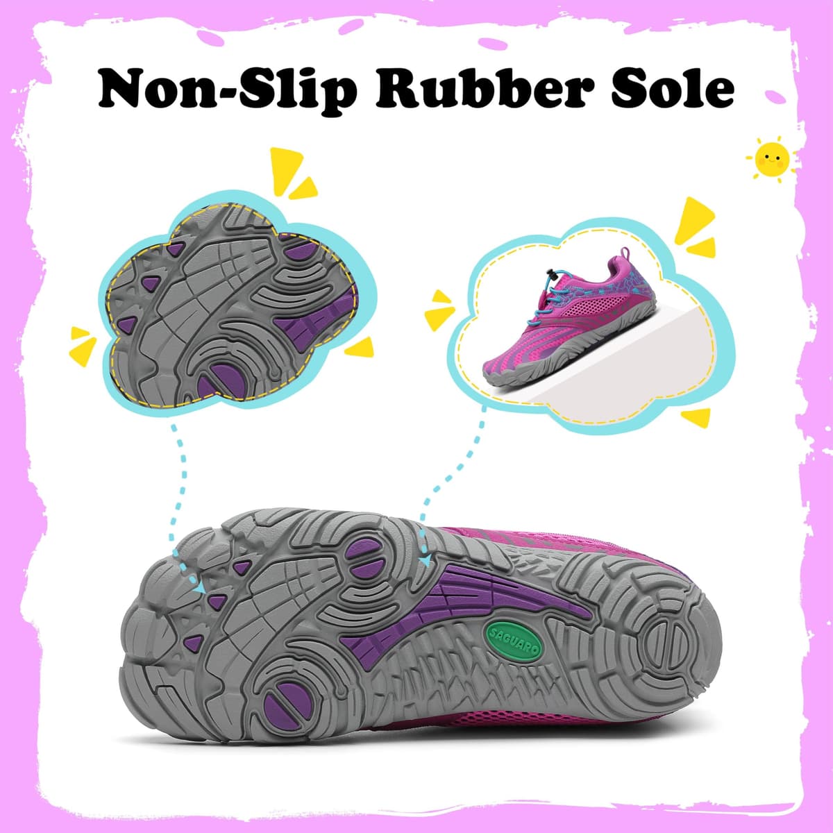 SAGUARO Niños Niña Zapatos de Agua Antideslizante Escarpines Secado Rápido 24-36 EU — view 5