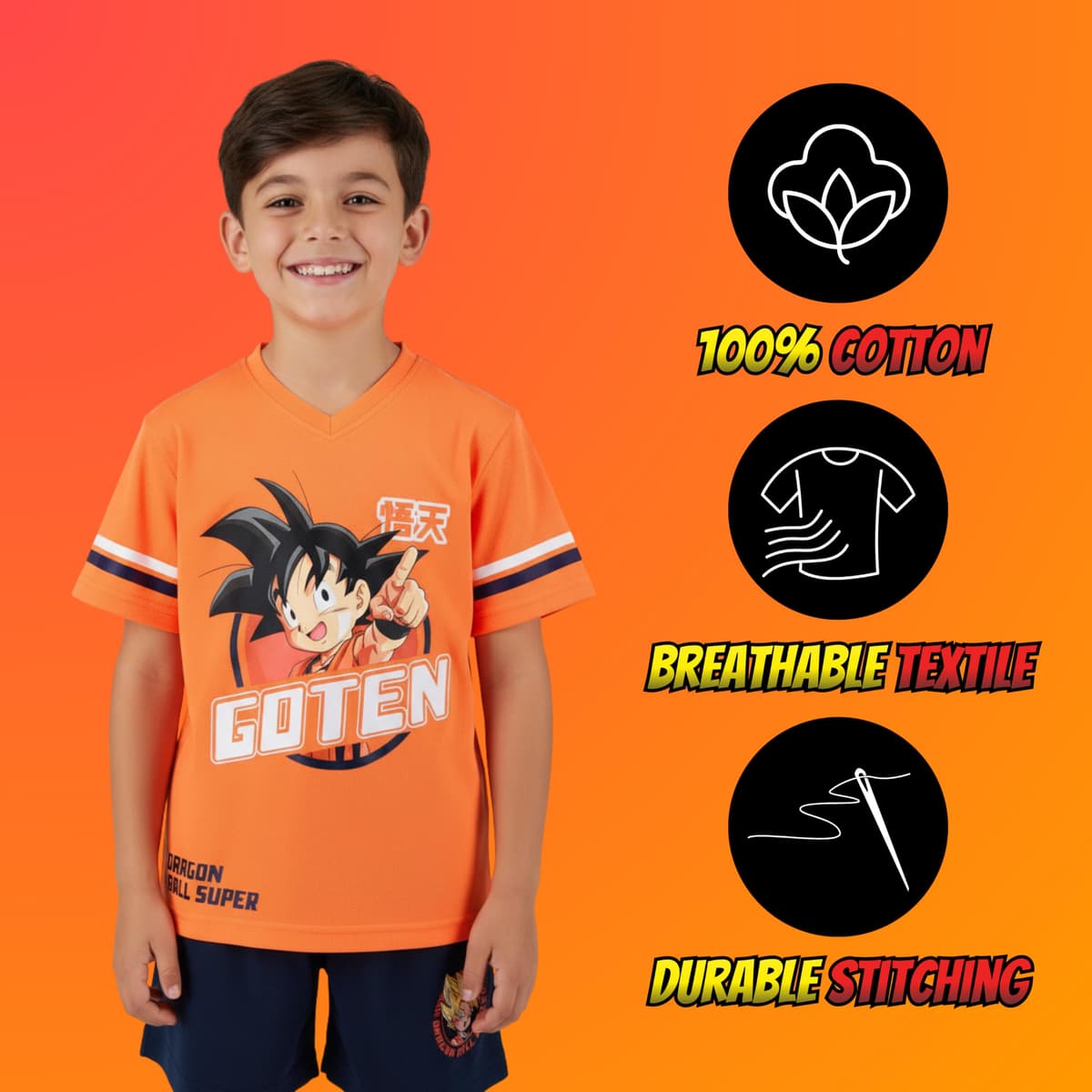 Dragon Ball Z Camiseta y Pantalon para Niño, Conjunto 2 Piezas Camiseta Manga Corta y Pantalon Corto, Tallas 4 a 12 Años — view 4