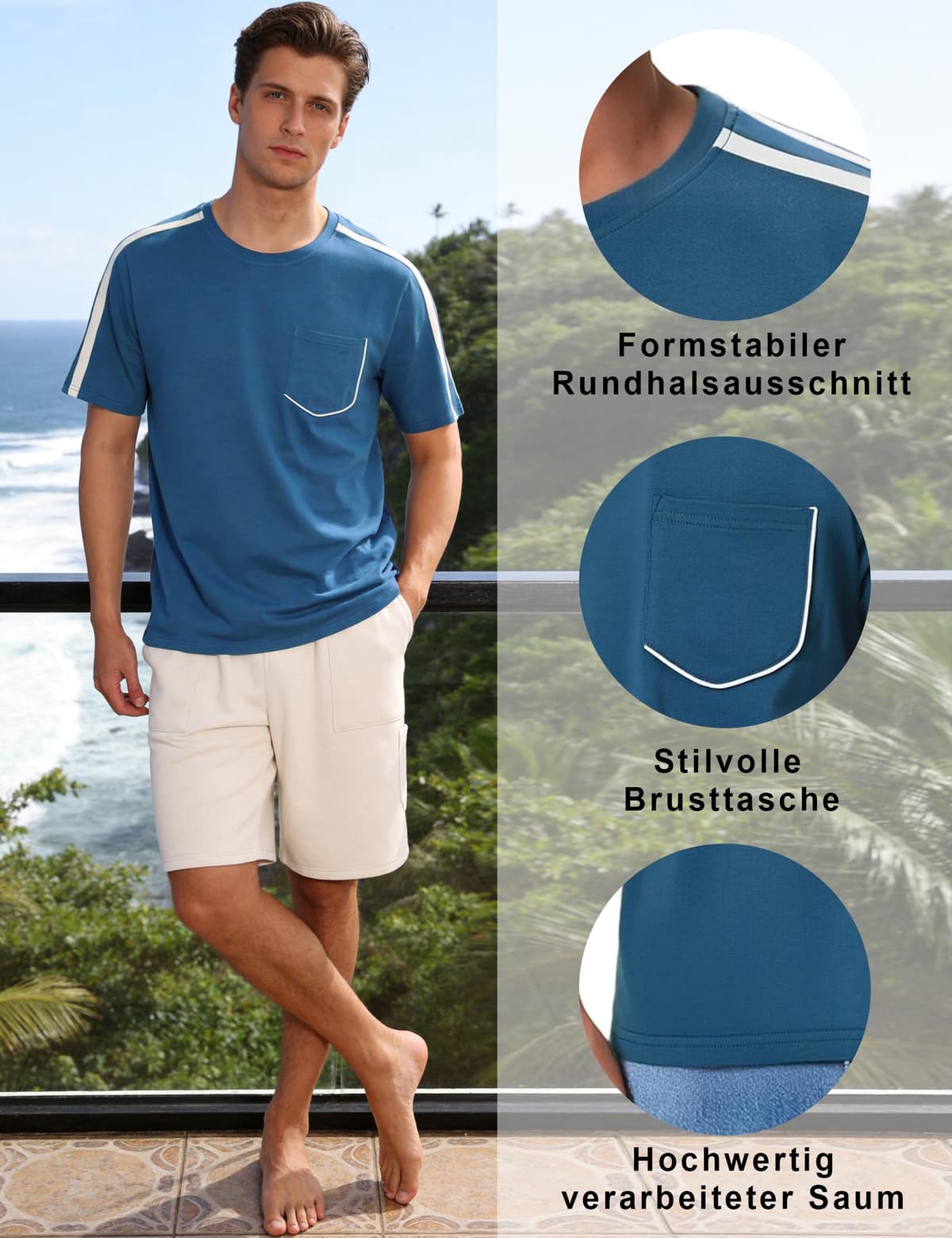 Camiseta de algodón para hombre, cuello redondo, manga corta, informal, verano, tops de corte regular, suave, transpirable, fácil de limpiar, para el tiempo libre y el día a día, S-3XL — view 5