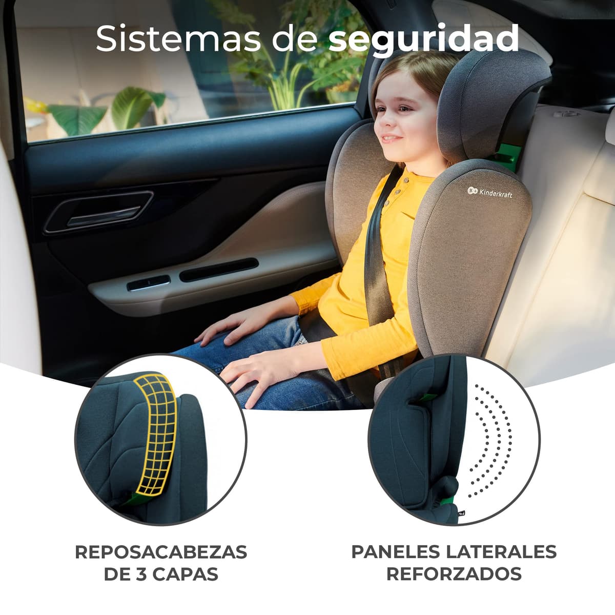 kk Kinderkraft JUNIOR FIX Silla Universal para coche Isofix, I-SIZE, Silla con Cinturón para bebés y niños, Grupo 2/3, de 15 a 36 kg, Azul — view 4