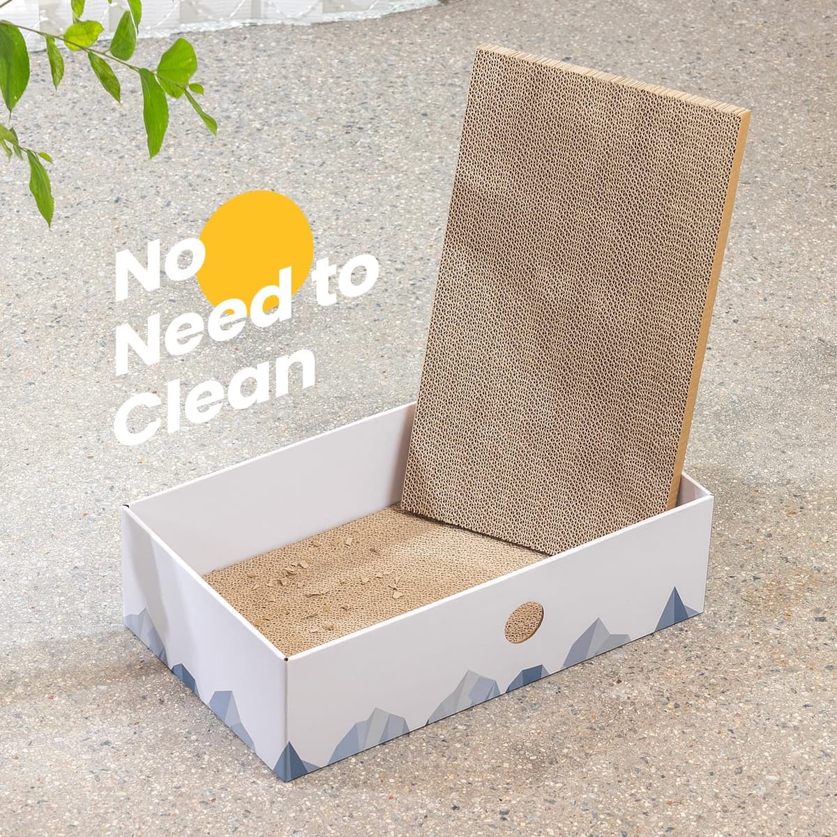 Conlun Rascador para Gatos con Caja, Rascador Gato Grande y Resistente, Doble Cara, Agujeros Interactivos, Zona de Descanso Antisuciedad para Interior (2 Unidad, Grande, Blanco) — view 5