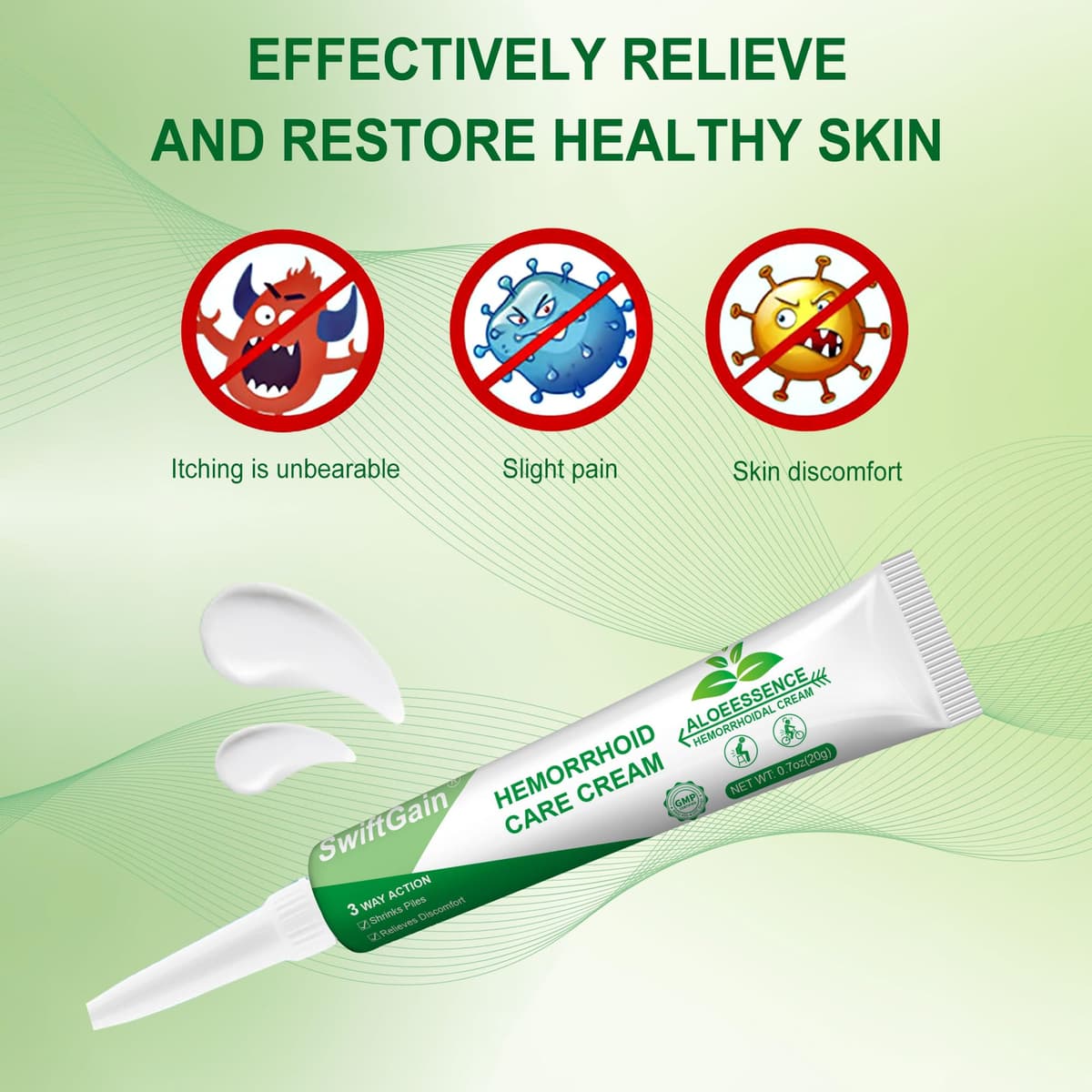Hemorrhoid Relief Cream, Suitable for Relieving Pain, Swelling, Itching and Bleeding, Protecting Delicate Skin (20G 1-Pack) — view 5