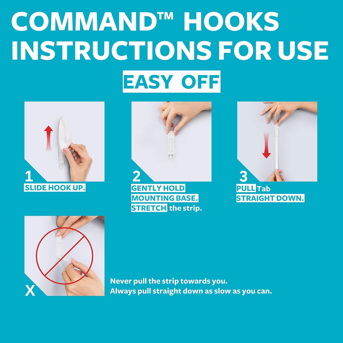 Command Bath Designer Hooks, White, Water Resistant - 2 Medium Hooks and 4 Adhesive Strips - Hang Towels, Robes and Other Bathroom Accessories - Ideal to Avoid Drilling Through Tiles — view 9