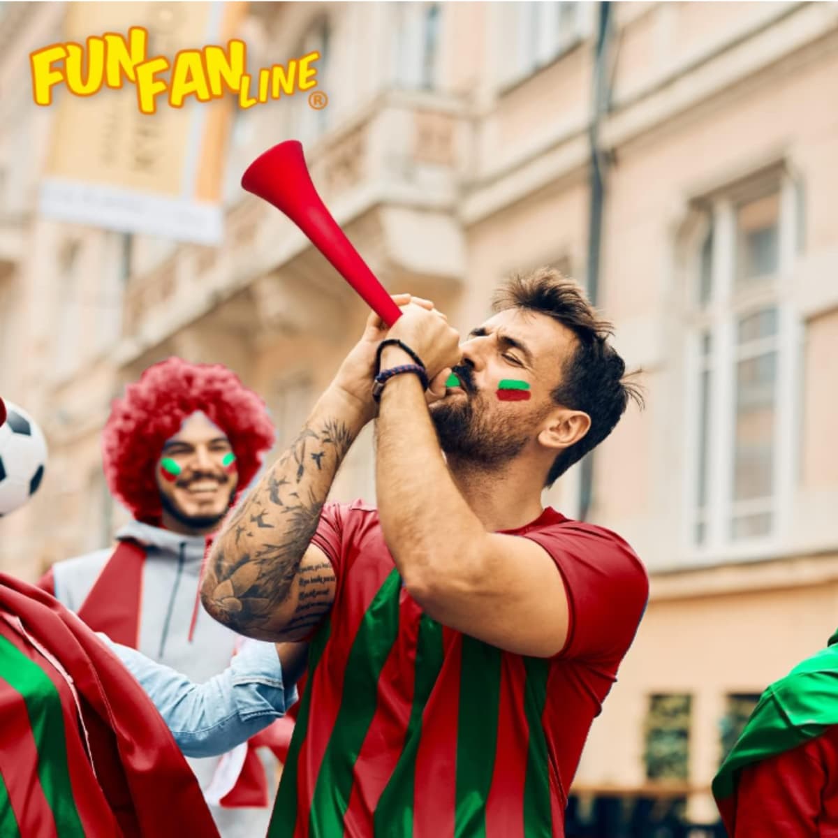 Pack 3 Vuvuzelas de Plástico Resistente. Trompetas de Animación para Fútbol, Eventos Deportivos y Fiestas. Bocina Ruido Extremo 120 DB. Cotillón para Aficionados — view 4