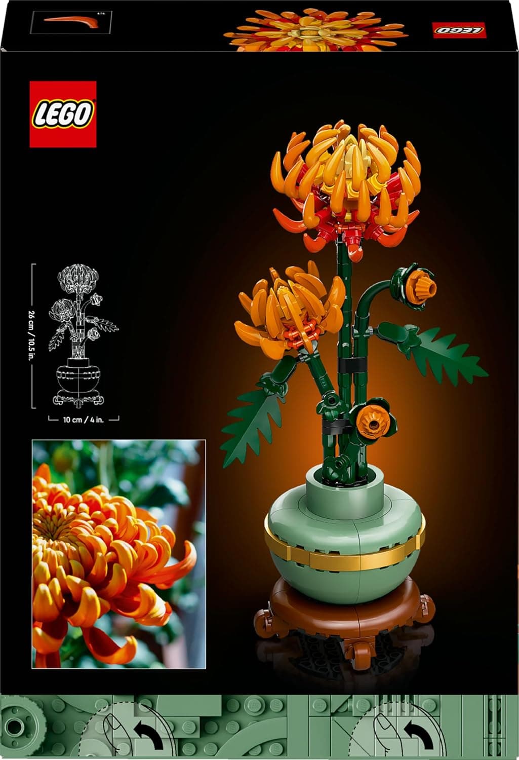 LEGO Botanicals Chrysanthemum - Artificial Flower Building Set - Creative Model Kit for Adults to Build - Faux Plant Gift for — view 10