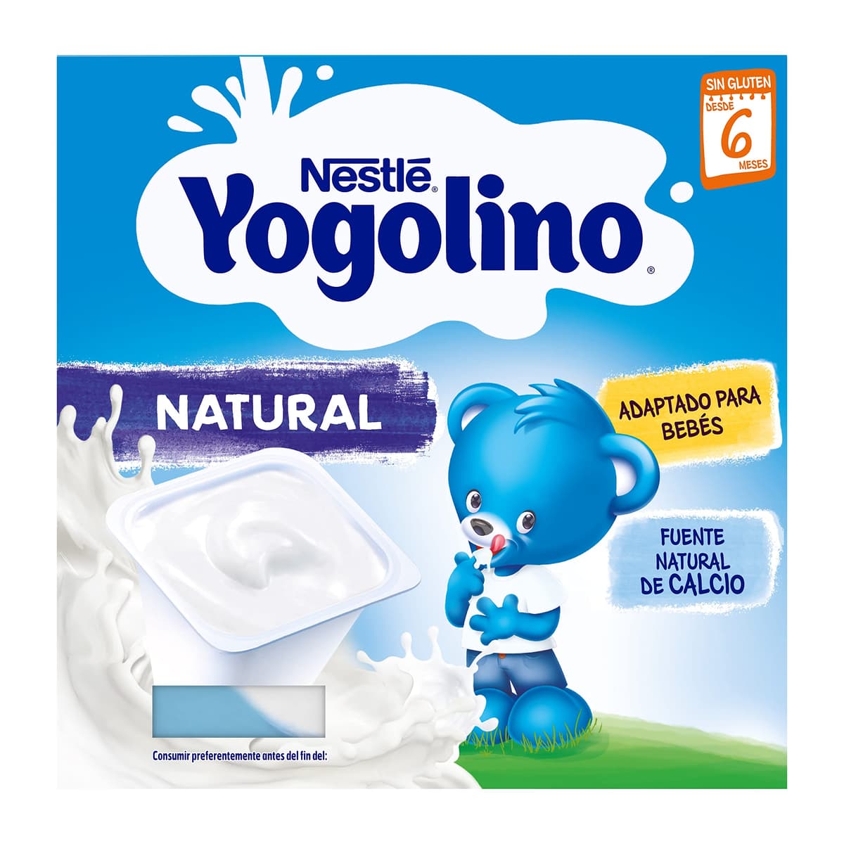 YOGOLINO NESTLÉ Natural, a partir de 6 meses, Pack de 6 (4x100g), Fórmula mejorada — view 3