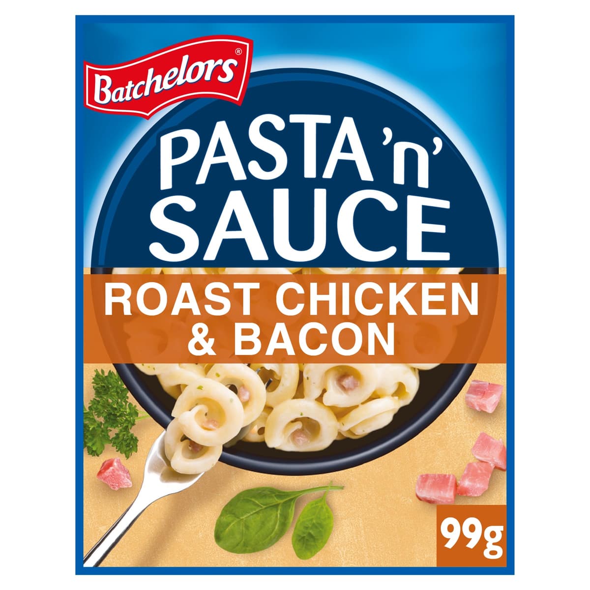 Batchelors Pasta 'n' Sauce Roast Chicken & Bacon Instant Pasta Ready Meal, 99 g Packet (Pack of 1)