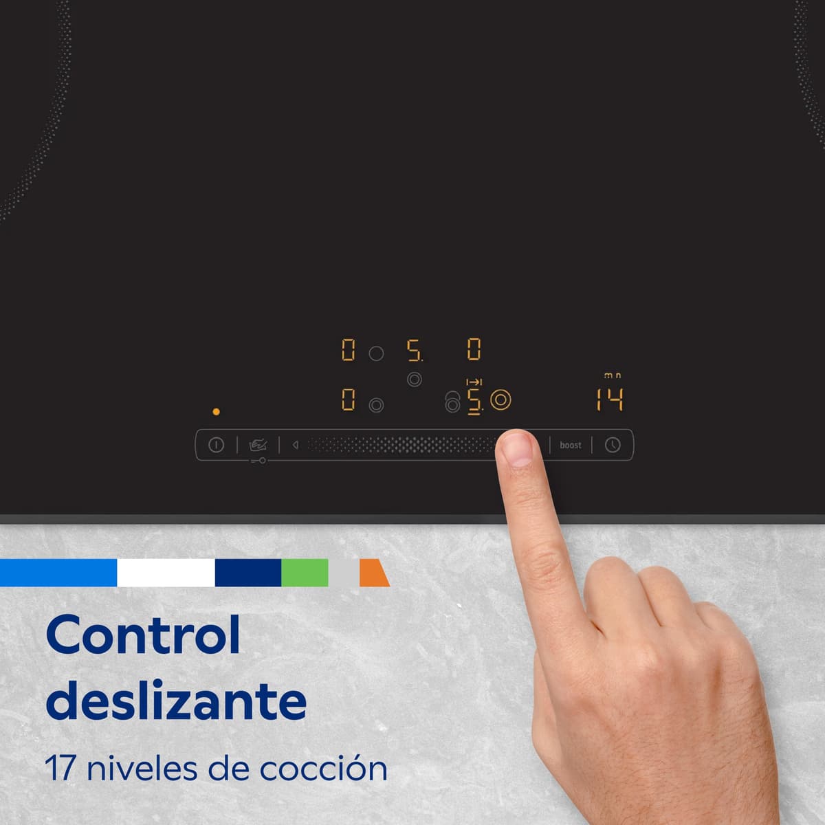 Balay - Placa vitrocerámica, 4 zonas de cocción, Control deslizante, Boost, negro, 3EB786LQ — view 4