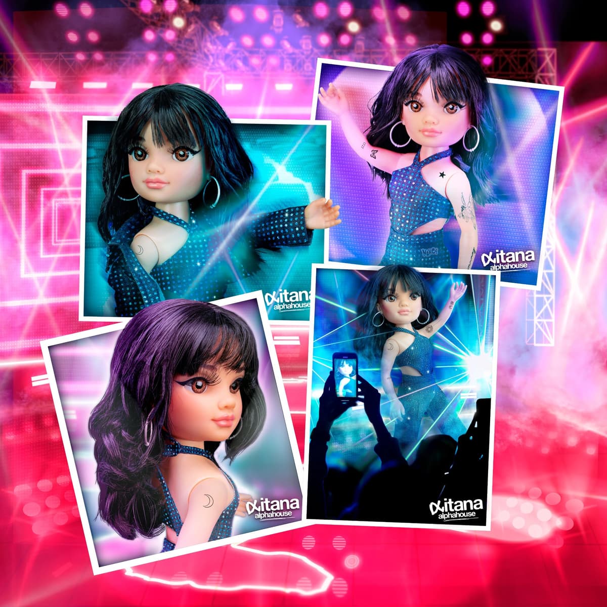 Nancy Aitana Alphahouse, Muñeca como la Cantante, Melena Oscura con Corte a Capas, Conjunto Diseñado por JC Pajares, Hoja de Tatuajes de Aitana, Certificado de Autenticidad, 3+ años, Famosa (NAC85000) — view 4