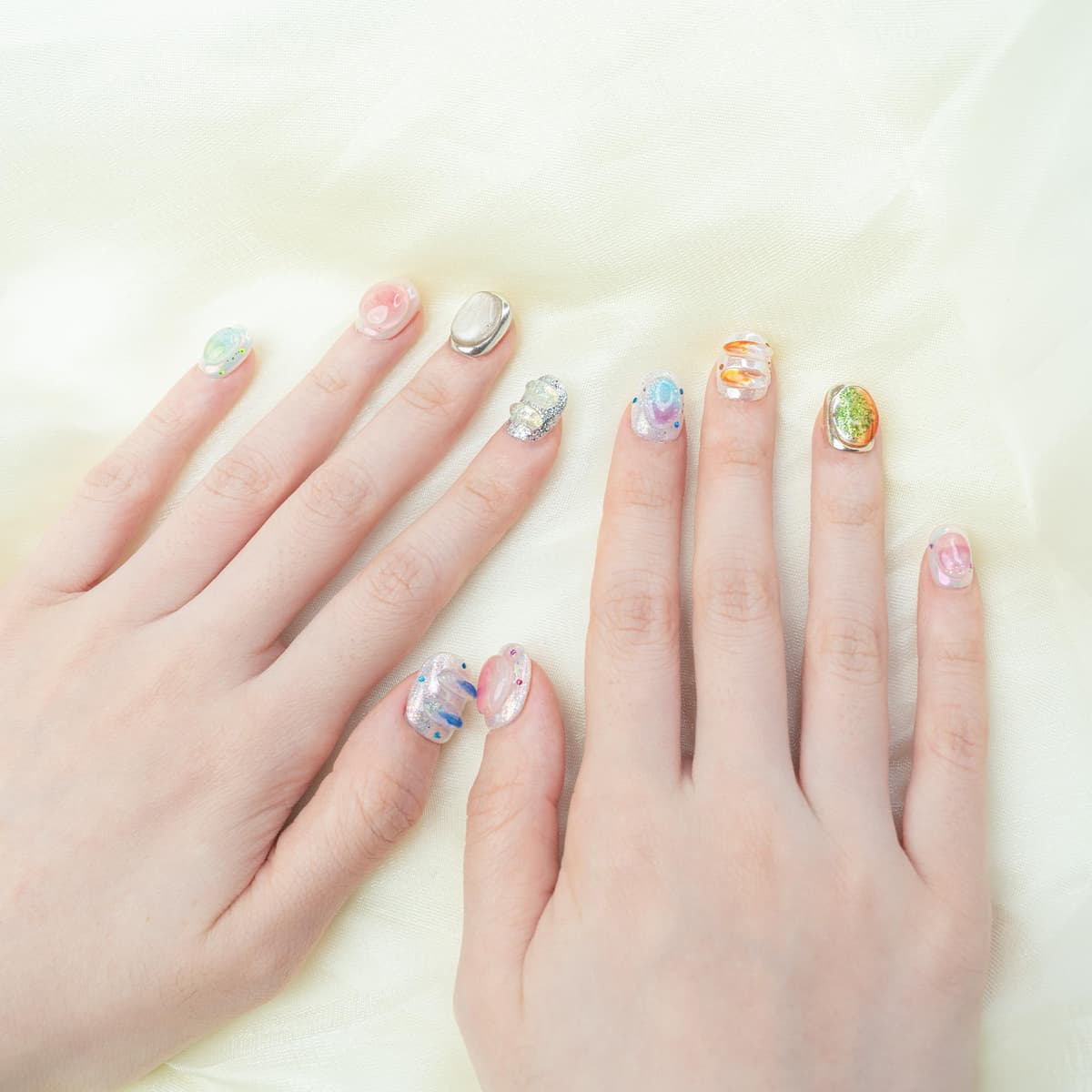 Sun&Beam Nails Handmade Press On Nail Long Coffin Ballerina Pink Flower Acrylic Fake Tip 3D Design Art Charms Cute with Storage Box 10 Pcs (S) — view 256