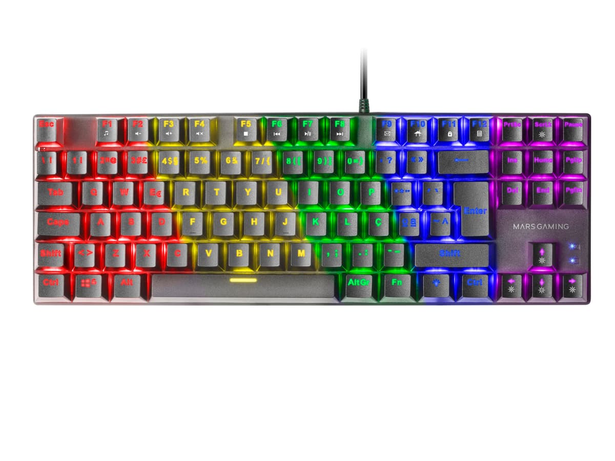 Mars Gaming MKMINIPRO, Portugués, Teclado Mecánico Compacto 60%, Switches Mecánicos Hot-Swappable, Iluminación RGB Chroma, Teclado Gaming Antighosting, Multiplataforma, Switch Azul, Blanco — view 15