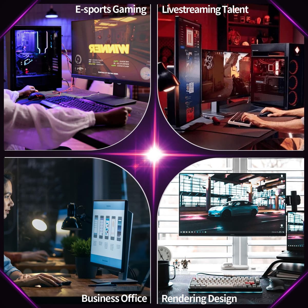 ZER-LON Gaming PC Desktop Computer, Core I7 up to 3.9GHz, Radeon RX 560 4GB GDDR5, 16G DDR3 RAM, 512GB NVME SSD, WiFi 5.0, Prebuilt Gaming PC Tower Computer with 5 RGB Fan — view 3