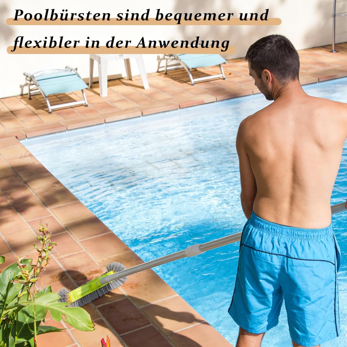 Cepillo de piscina con extremos redondos, cepillo de piscina de 32 cm, cepillo para piscina, cepillo de limpieza de piscina, cepillos de piscina, escoba de piscina no con barra telescópica, para — view 3