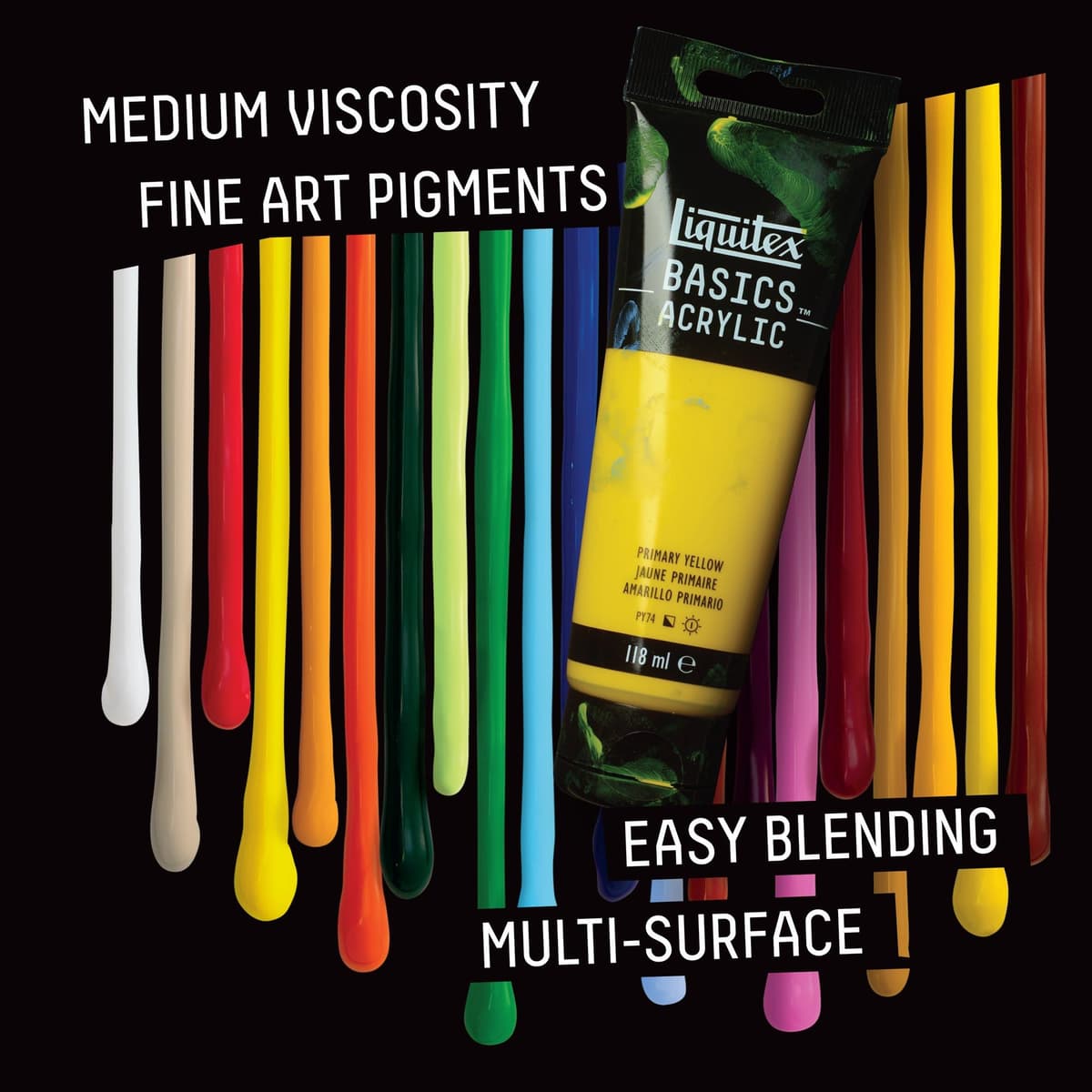 LIQUITEX Basics Acrylic Paint, Mars Black, 118 ml Tube — view 5