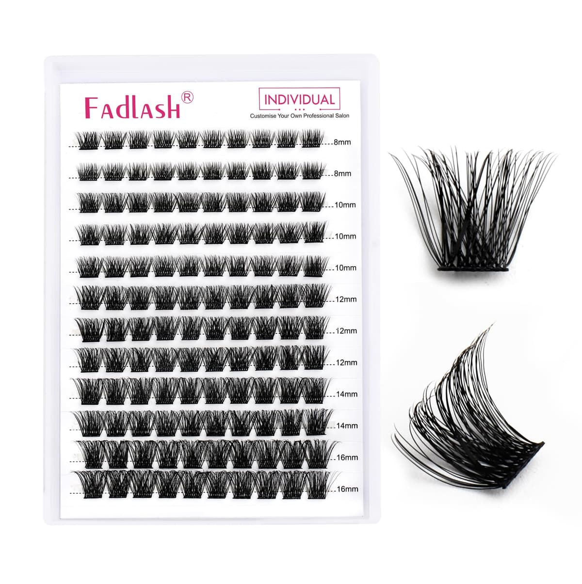 FADLASH Lash 120pcs 0.07mm D Curl 8-16mm 40D Mixed Trays Customizable DIY Eyelash Extensions for Beginners — view 2