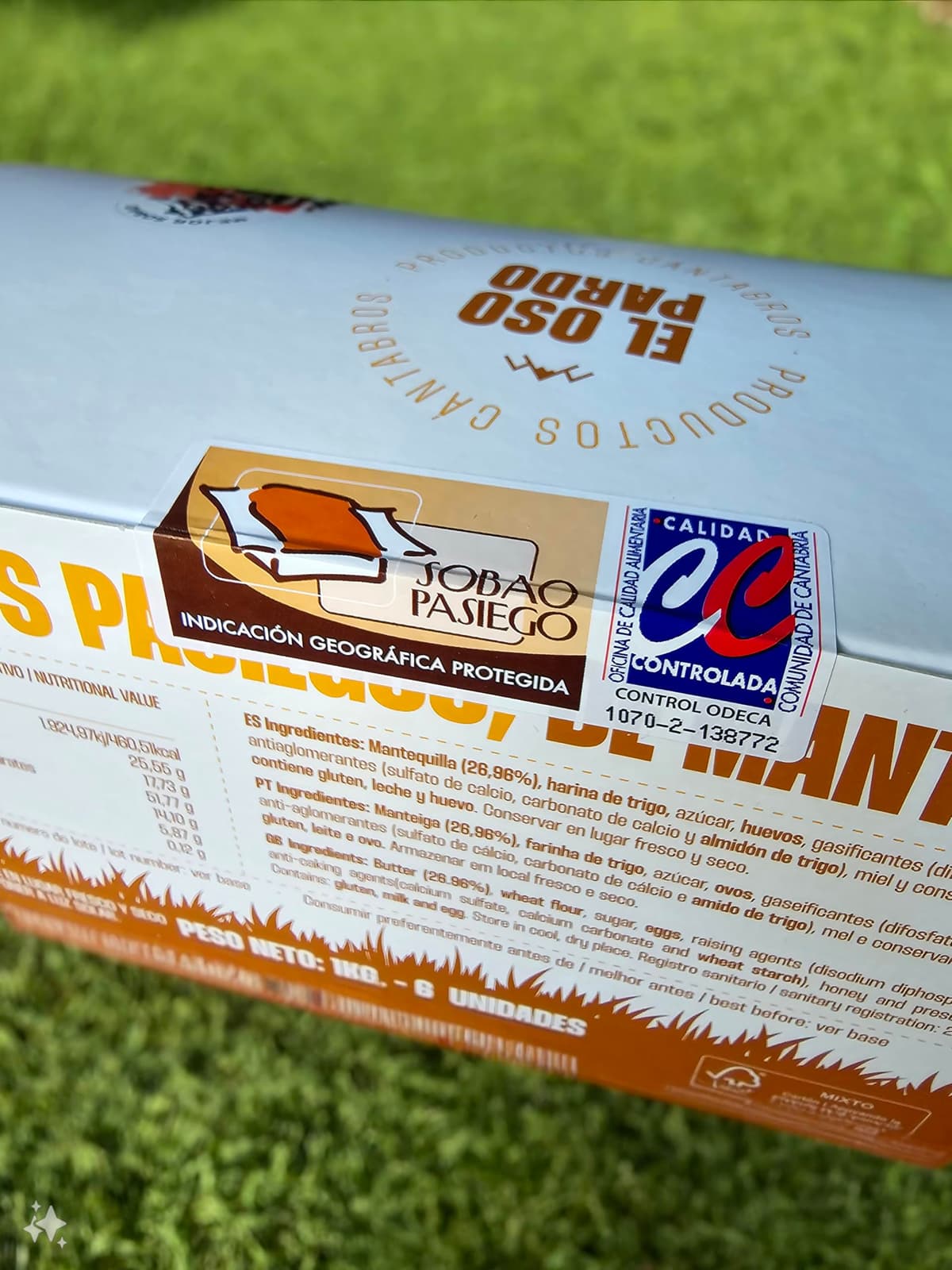 EL OSO PARDO Sobaos Pasiegos IGP - Receta Tradicional de Cantabria, Bizcocho de Mantequilla, 6 uds. Tamaño XL, Caja 1 kg — view 4