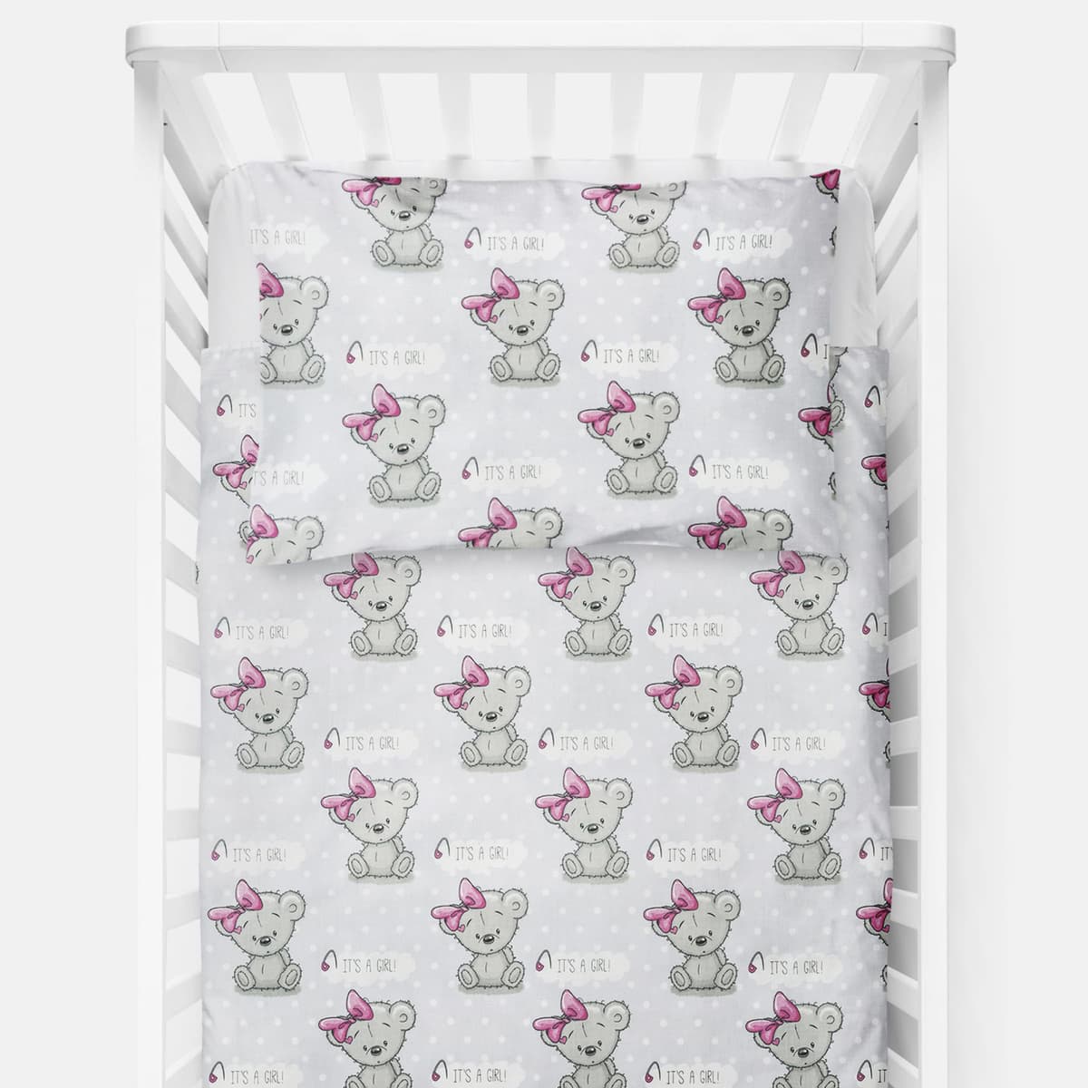 Baby Comfort 4 Piece Duvet Pillow Duvet Cover Pillowcase 80x70 cm Bedding Set 12M+ (Ladders Pink) — view 62