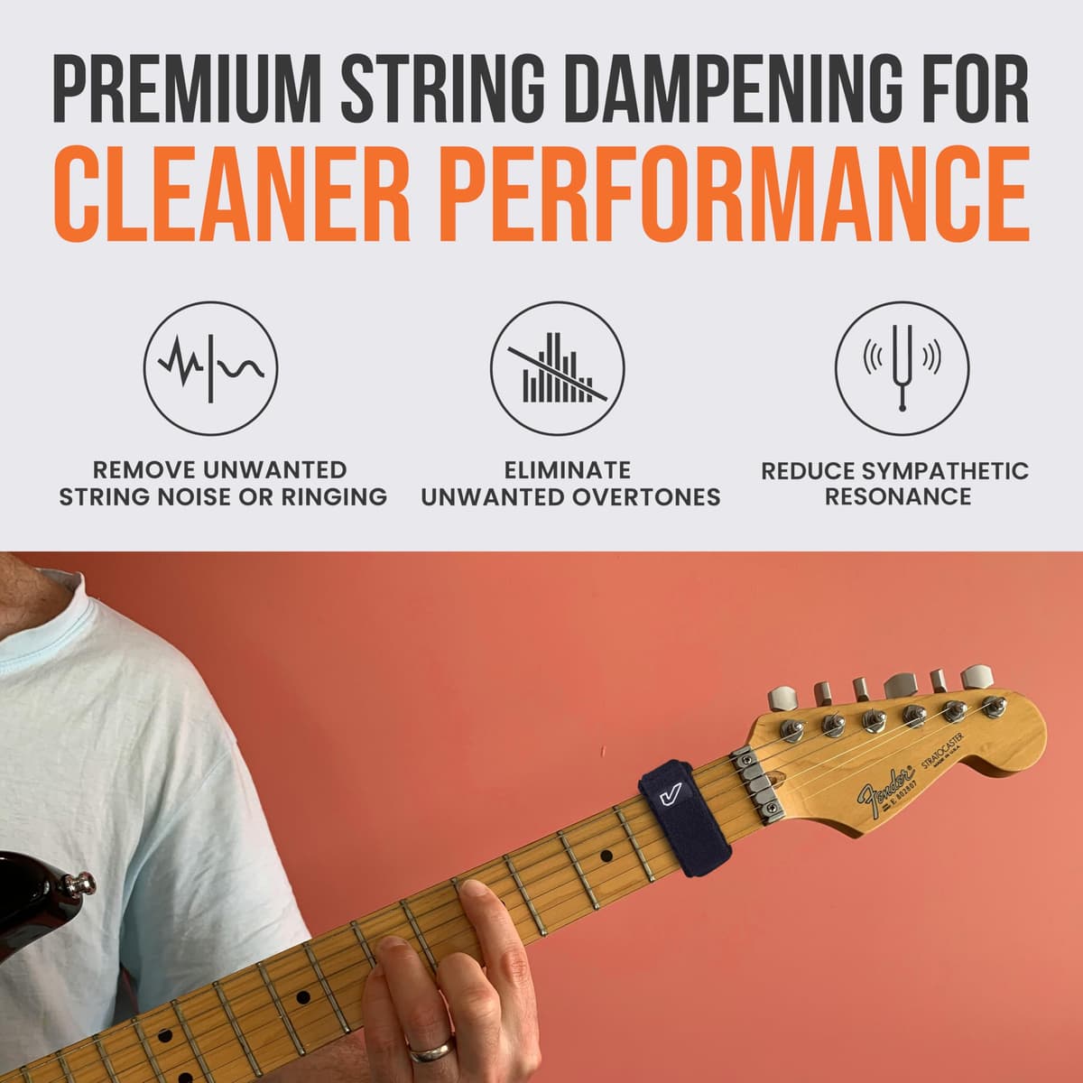 Gruv Gear FretWraps String Muter 1-Pack (Black, Medium) (FW-1PK-MD) — view 3