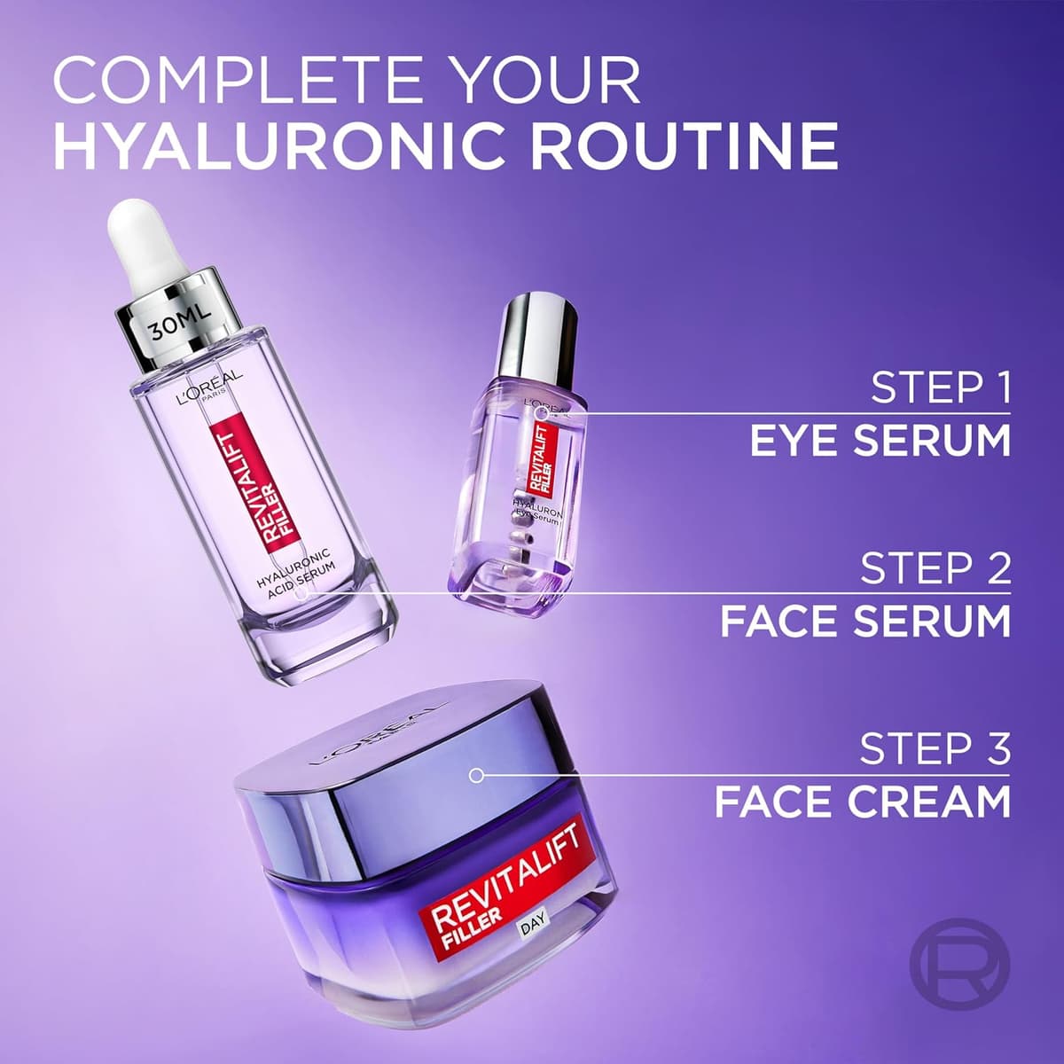 L'Oréal Paris Hyaluronic Acid Serum, Revitalift Filler 1.5% Pure Concentrated HA, Anti-Wrinkle Dropper Serum, Intensely Hydrates & Replumps, Visibly Reduces Fine Lines & Wrinkles, 30ml — view 5