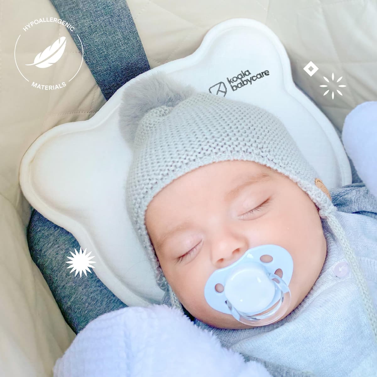 KOALA BABYCARE Almohada para bebés para Ayudar a prevenir y Tratar la plagiocefalia, de Funda Extraible (con Dos Fundas) Hecha de Memory Foam — view 2