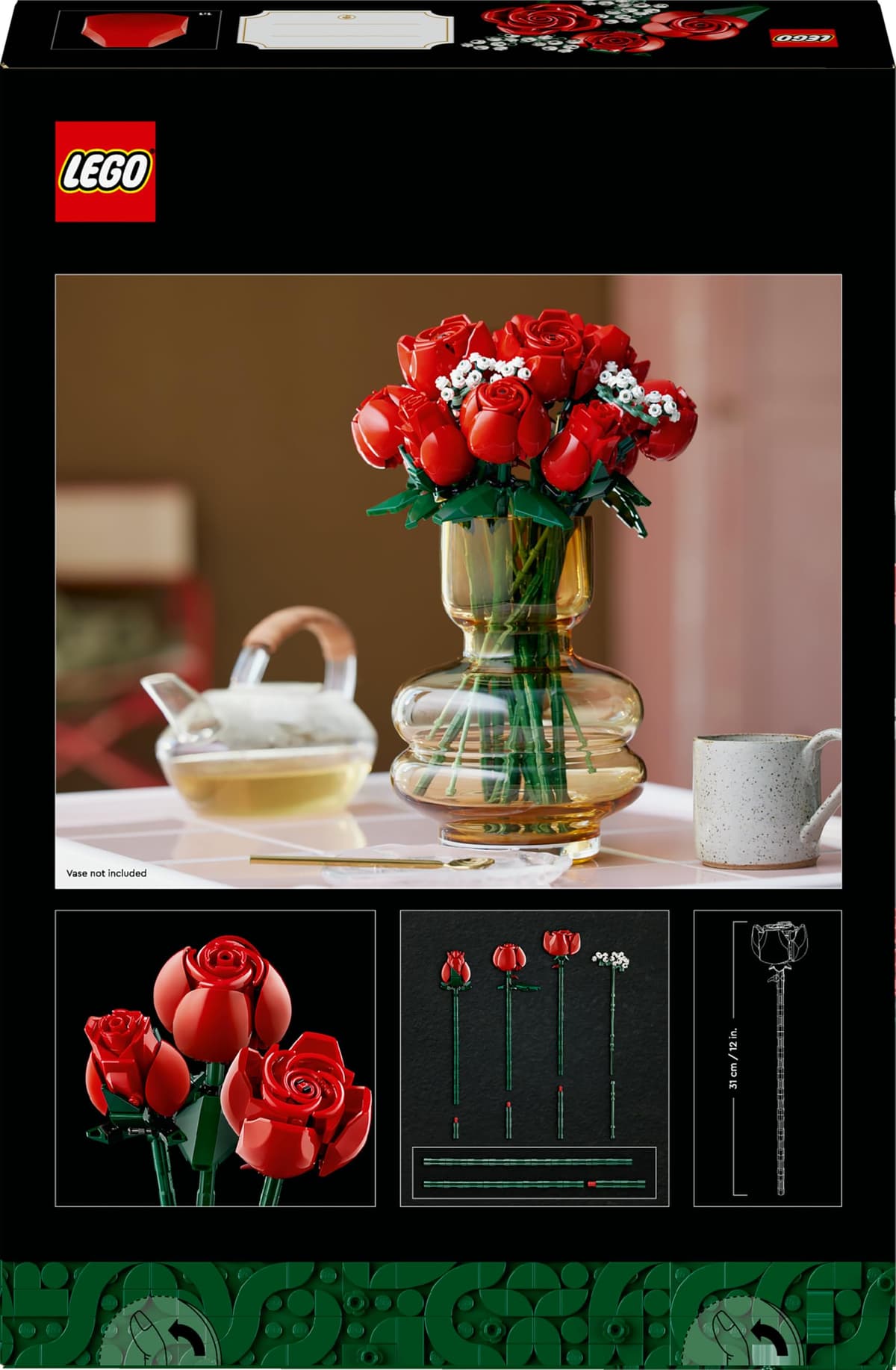 LEGO Botanicals Ramo de Rosas Rojas - Flores Artificiales para Decoración del Hogar - Regalo para Mujeres por el Día de la Madre - Maquetas para Construir para Adultos 10328 — view 11
