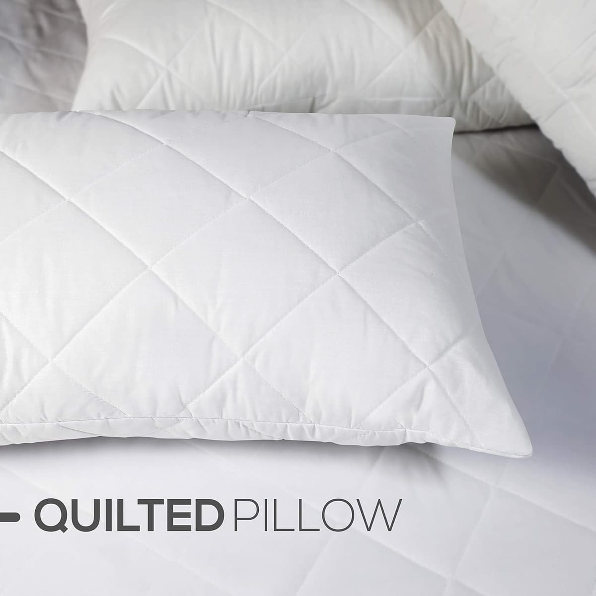 Adam Home Pillow 1 Pack Hotel Quality with Quilted Cover- Premium Filled Pillows for Stomach, Back and Side Sleeper Pillow, D